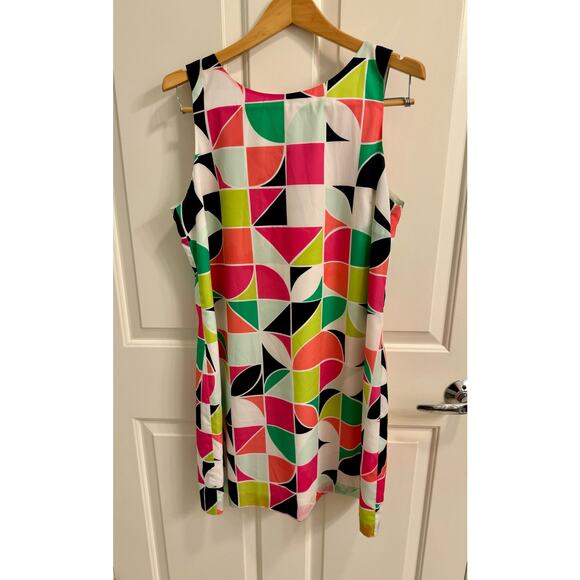 Crown & Ivy size  14 women’s sleeveless abstract colorful dress zip back - Picture 1 of 6